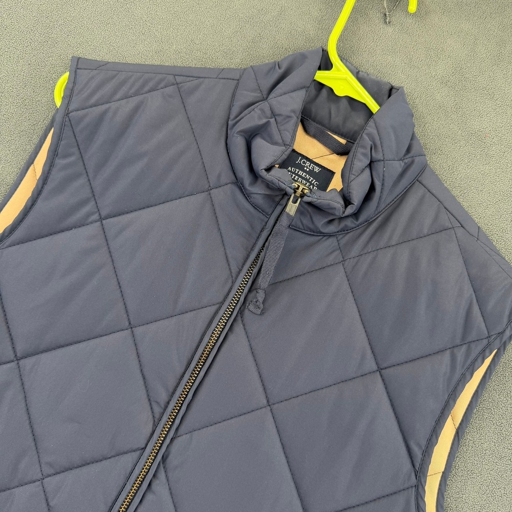 J.Crew Mens Navy Blue Quilted Vest Authentic Outerwear Small 47752 Full Zip